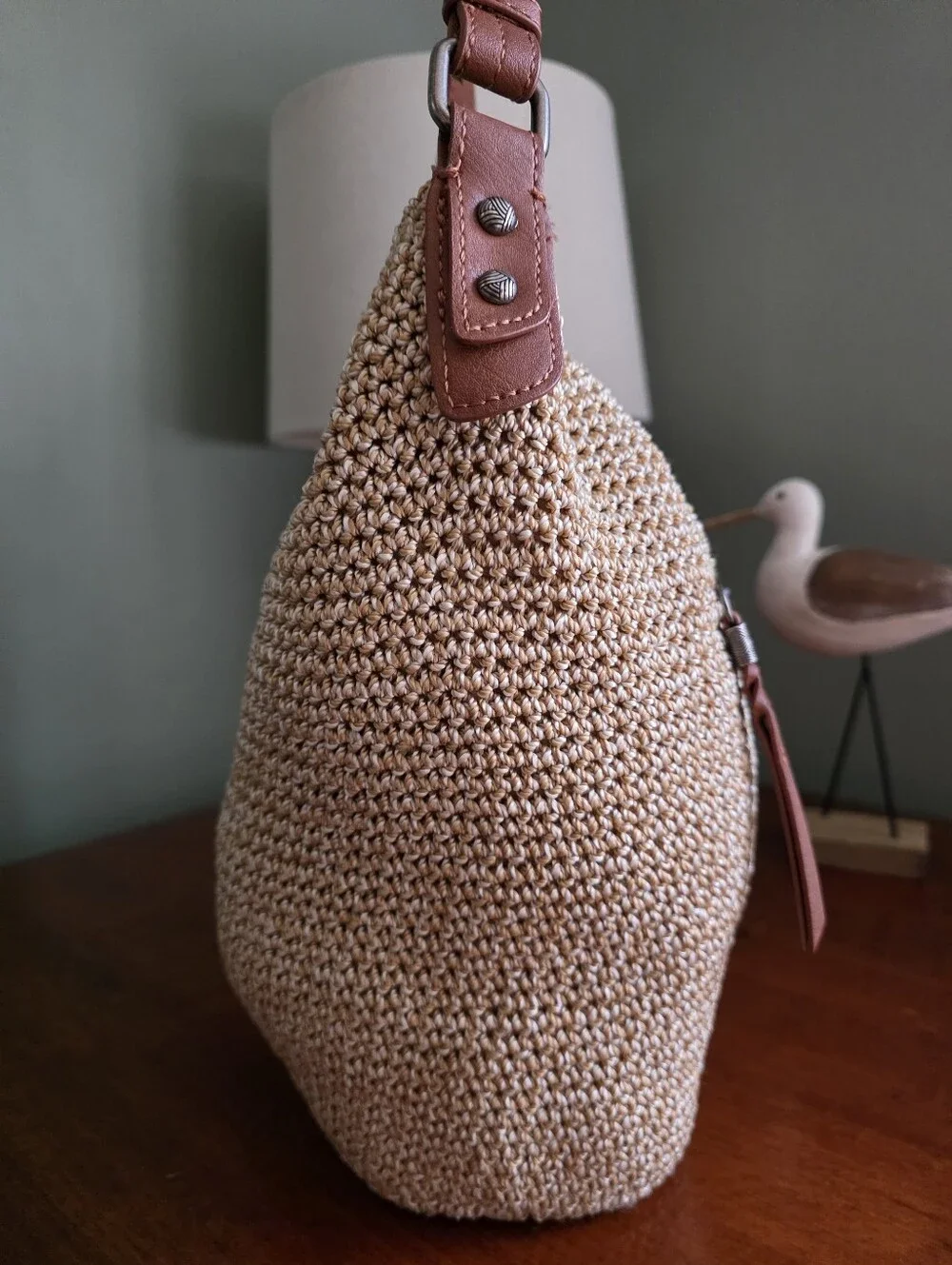 The Sak Sequoia Hobo Bamboo Static Hand Crochet Polypropylene Shoulder Bag
